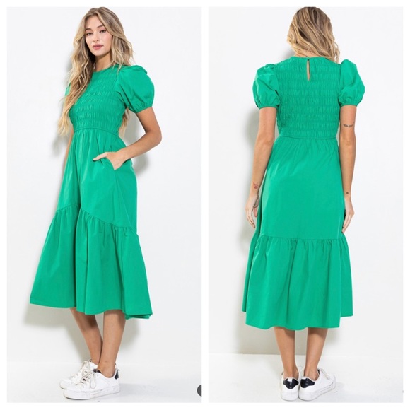 Boho Smocking Detail Tiered Maxi Dress - Picture 3 of 3